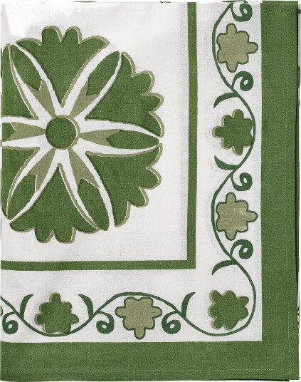 Pick a Poppy Suzani duk Green 250x150 cm