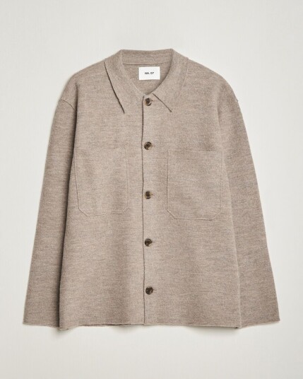 NN07 Jonas Boiled Wool Cardigan Khaki Beige NN07 Jonas Boiled Wool Cardigan Khaki Beige
