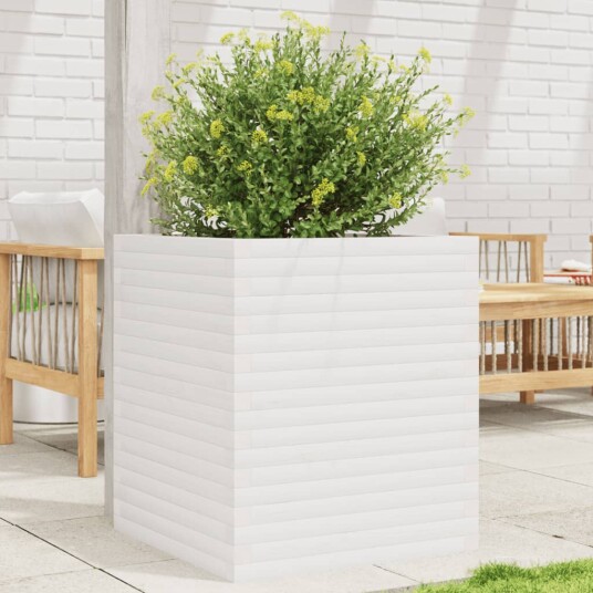  Plantekasse hvit 60x60x68,5 cm heltre furu
