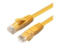 MicroConnect - Koblingskabel - RJ-45 (hann) til RJ-45 (hann) - 15 m - 5 mm - UTP - CAT 6a - halogenfri, innendørs, formstøpt, rund, uten hindringer - gul