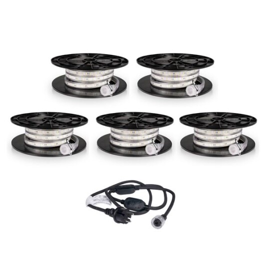 Agge LED Stripe 230V 1500 lm/m 5 m Med Strømledning Og 4 Skjøteledninger Agge LED Stripe 230V 1500 lm/m 5 m Med Strømledning Og 4 Skjøteledninger