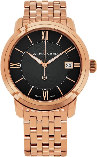 Alexander Herreklokke A111B 07 Heroic Sort/Rose gulltonet stål Ø40 Alexander Herreklokke A111B 07 Heroic Sort/Rose gulltonet stål Ø40