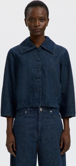 Selected Slfrelaxed Hanny 3/4 Denim Jacket Navy 42