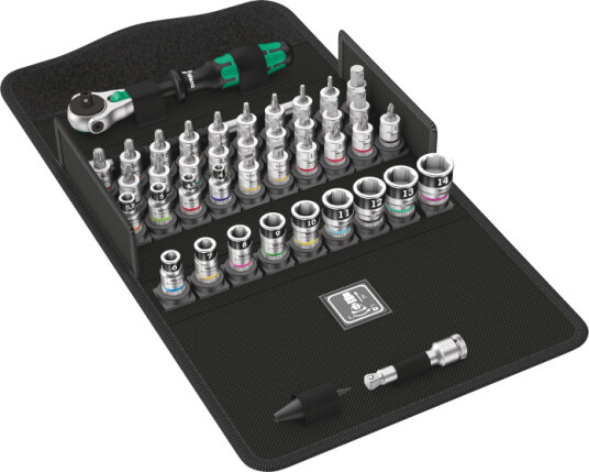 Wera Zyklop Speed 1/4" Pipenøkkelsett i Verktøymappe med 42 Deler