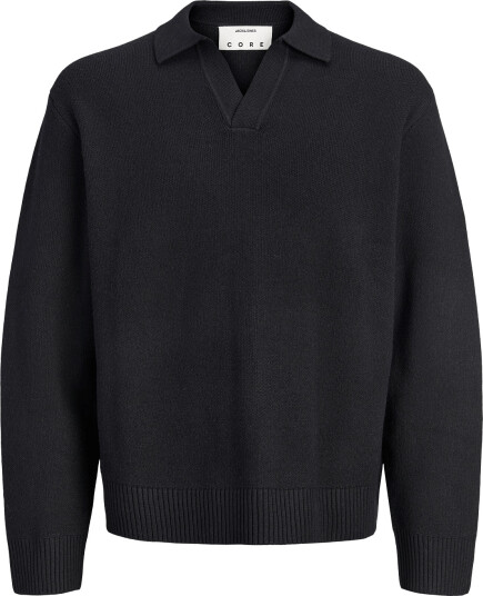 Jack & Jones Jcolegacy Knit Split Neck Polo Black S