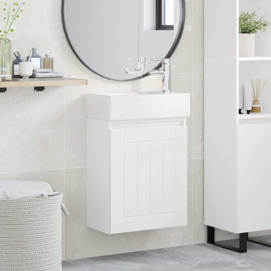Badeværelses enhet med kran Hvit 45,5 x 25,5 x 84 cm Badeværelses enhet med kran Hvit 45,5 x 25,5 x 84 cm