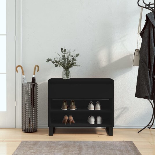 Skoskap svart 70x36x60 cm konstruert tre 8721012114845