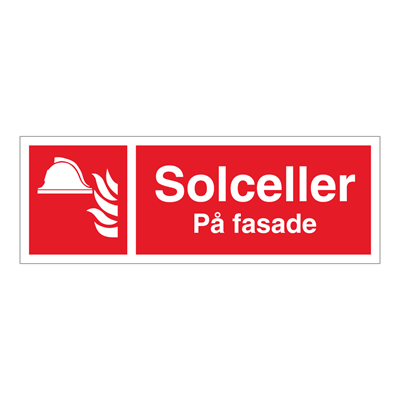 Jo Safety Solceller på fasade skilt Refleks alu 105 x 297 mm Solcelle brannskilt 6305055RA105x297mm