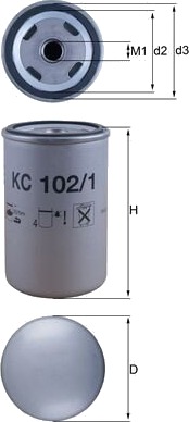 Drivstoffilter MAHLE KC 102/1 Drivstoffilter MAHLE KC 102/1