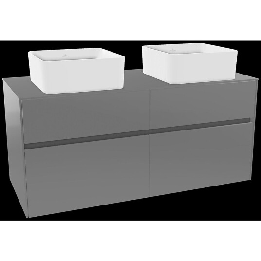 Villeroy & Boch  Collaro Servantskap med 4 skuffer 120x50x54,8 cm u/lys Grå Høyglans