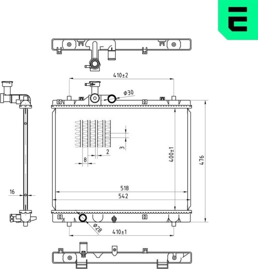 ERA 673582 Radiator motorkjøling