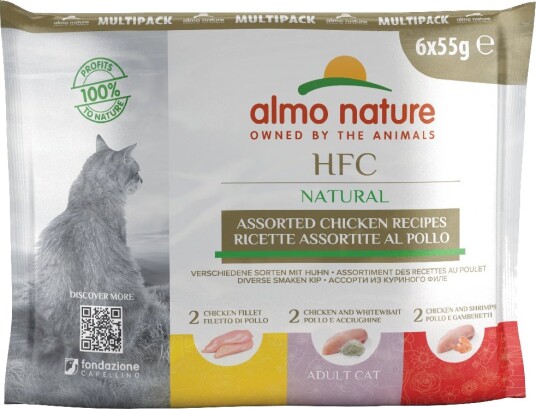 Almo Nature Hfc Våtfôr Pouch Med 3 Sorter Kylling 12 X 55 G