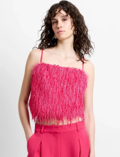 French Connection Sonia Textured Strappy Top   Pink   M