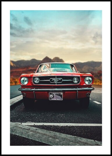 Vintage Car Love Plakat / 21x30cm