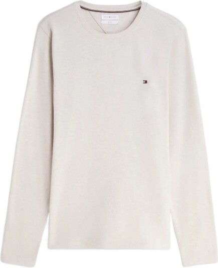 Tommy Hilfiger Stretch Slim Fit Long Sleeve Tee Cream XL