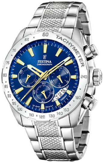 Festina Herreklokke F20668 2 Timeless Blå/Stål Ø44.5 mm Festina Herreklokke F20668 2 Timeless Blå/Stål Ø44.5 mm