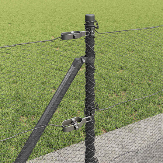  Gjerde med innlegg. Grå 0.6 x 10 m PVC belagt stål