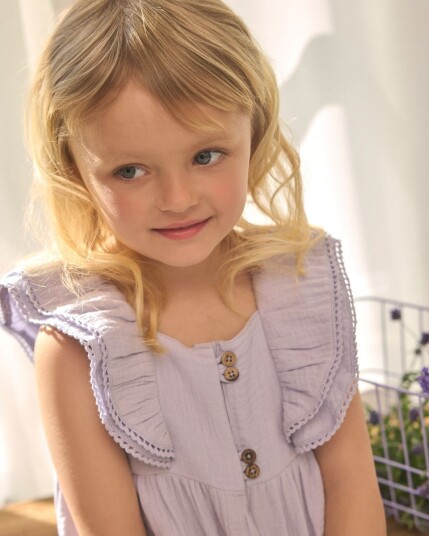 En Fant Dress Ss Muslin Purple 116 En Fant Dress Ss Muslin Purple 116