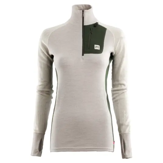 Aclima Women's Lars Monsen Femunden Polo S, Beige Melange/Olive Night/Femunden Light Aclima Women's Lars Monsen Femunden Polo S, Beige Melange/Olive Night/Femunden Light