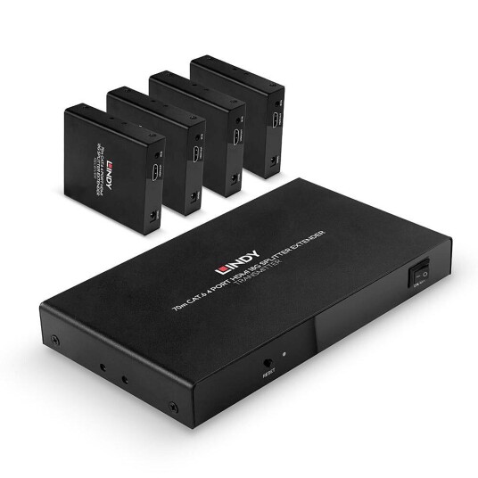 Lindy 4-Port HDMI Extender 70m Cat.6 4K60 for Videotilbehør