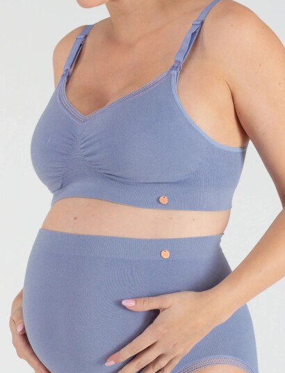 Cache Coeur Maternity And Nursing Bra Organic Blue M