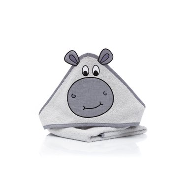 fillikid Badehåndkle med hette Hippo 75 x 75 cm