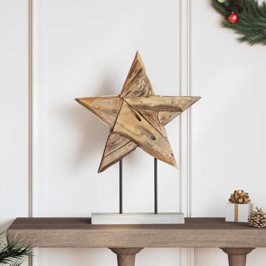  Juletre Stjerne Brun 45 x 5 x 60 cm Massivt Teaktre