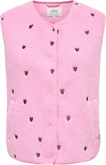 JDY Jdysimina Teddy Heart Emb Waistcoat Otw   Pink   L