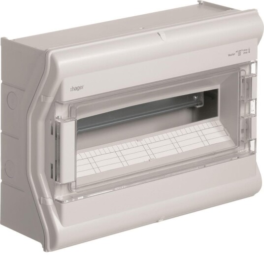Hager VE118PN Kapsling Utendørs IP65 1x18 Moduler Elfordeling & Strømforsyning