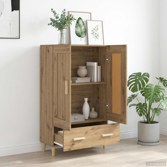 vidaXL Høyskap Artisan eik 70 x 31 x 115 cm Konstruert tre