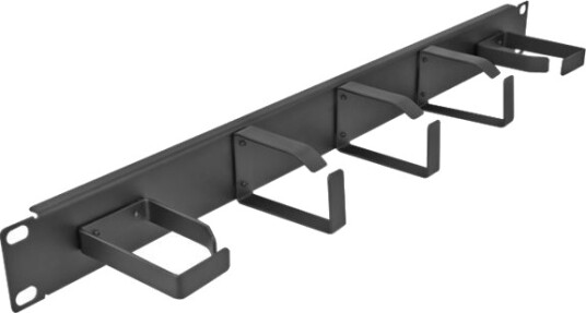 Delock Panel For Kabelhåndtering Med 5 Metallkroker 2 X Horisontal 3 X Vertikal Skapmonterbar Svart 1U 19" 66848