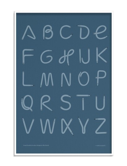 Olle Eksell A-Z / Blue - Multi/patterned - 50X70CM Olle Eksell A-Z / Blue - Multi/patterned - 50X70CM