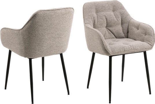 Brooke spisestuestoler med armlener beige. Brooke spisestuestoler med armlener beige.