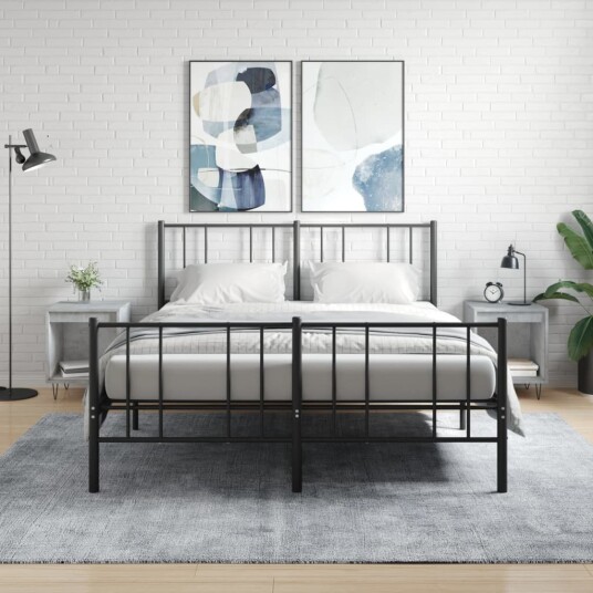  Nattbord 2 stk betonggrå 40x35x50 cm konstruert tre 8721012111080