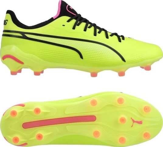 PUMA King Ultimate Fg/ag Phenomenal Electric Lime/PUMA Svart/poison Pink Kvinner størrelse 38½