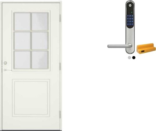 Ytterdør Swedoor Clever-Line+ Tiveden med Yale Doorman Classic Home