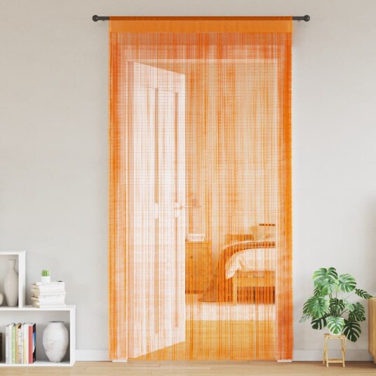 Snøregardiner 2 stk oransje 100x250 cm 8721158550590
