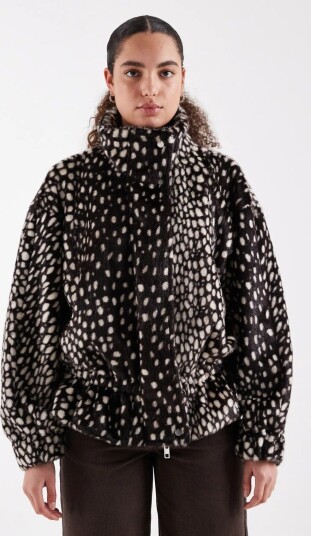 Topshop Gail High Neck Cinch Jacket Brun M