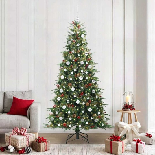 Kunstig sammensatt juletre med 300 LED grønn 210 cm PE og PVC Kunstig sammensatt juletre med 300 LED grønn 210 cm PE og PVC