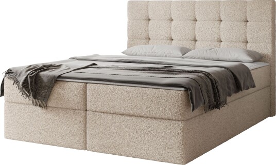 Kleiv kontinentalseng med oppbevaring 180x200 cm - beige