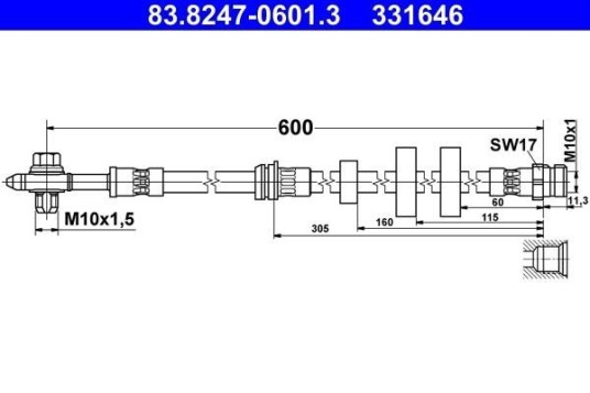 Bremseslange ATE 83.8247 0601.3