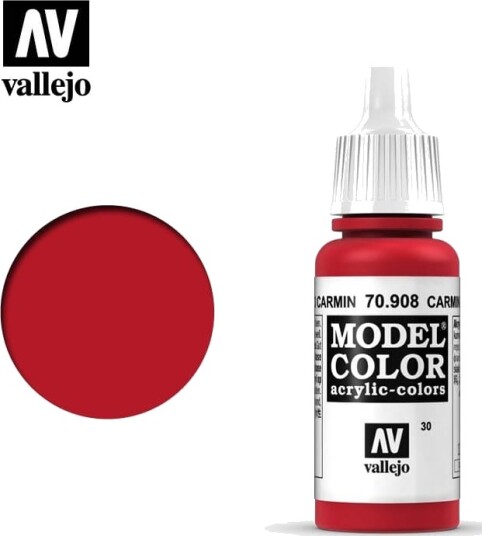 Vallejo 70.908 Carmine Red 18ml Modellfarge for Modellbygging