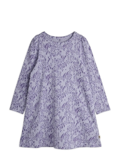 Mini Rodini Mini Leopard Aop Ls Dress Purple 140/146 Mini Rodini Mini Leopard Aop Ls Dress Purple 140/146
