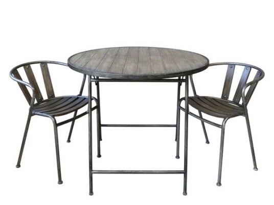 Chic Antique Factory Café sett med 2 stoler og 1 bord 40041425