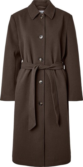 pieces Kåpe Pcaya Long Coat Brun