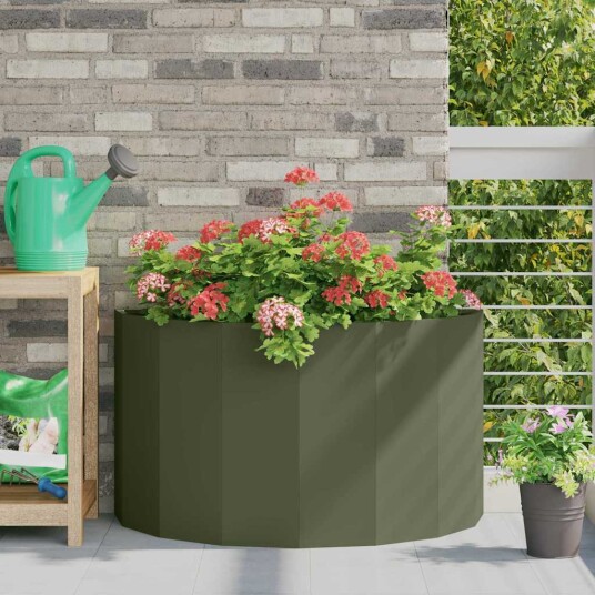 vidaXL Plantekassed Olivengrønn 90 x 45 x 50 cm Stål vidaXL Plantekassed Olivengrønn 90 x 45 x 50 cm Stål