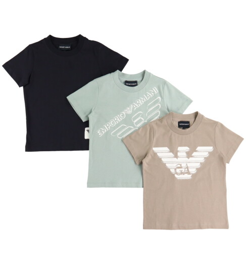 Giorgio Armani Emporio Armani T skjorte 3 pack Navy/Brun/Grønn m. Trykk Emporio Armani 6 år 116 T skjorte Blå Giorgio Armani Emporio Armani T skjorte 3 pack Navy/Brun/Grønn m. Trykk Emporio Armani 6 år 116 T skjorte Blå