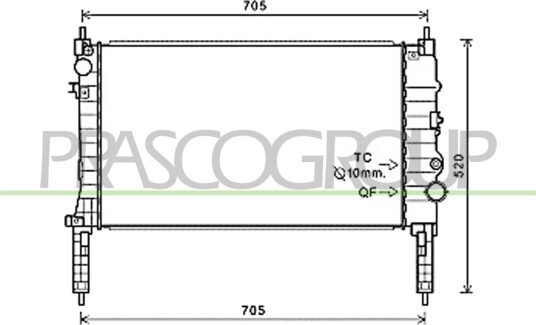 PRASCO OP700R001 Radiator motorkjøling PRASCO OP700R001 Radiator motorkjøling