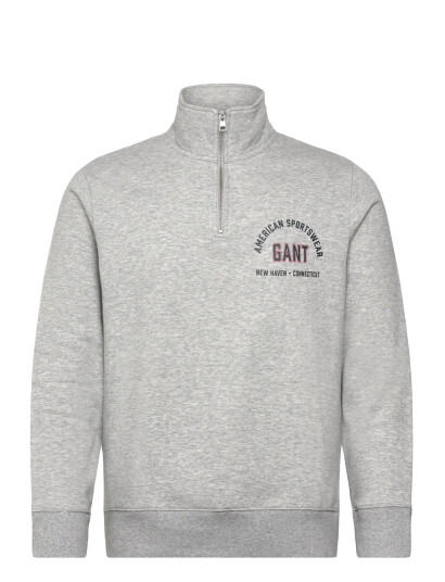 GANT Printed Graphic Half Zip - Grey - M