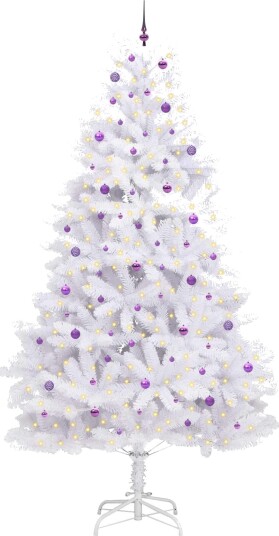 Kunstig sammensatt juletre med 300 LED Hvit 300 cm PVC og stål